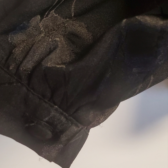  A NEW DAY | Black Floral Faux Wrap Blouse Sz. Large - Picture 5 of 9